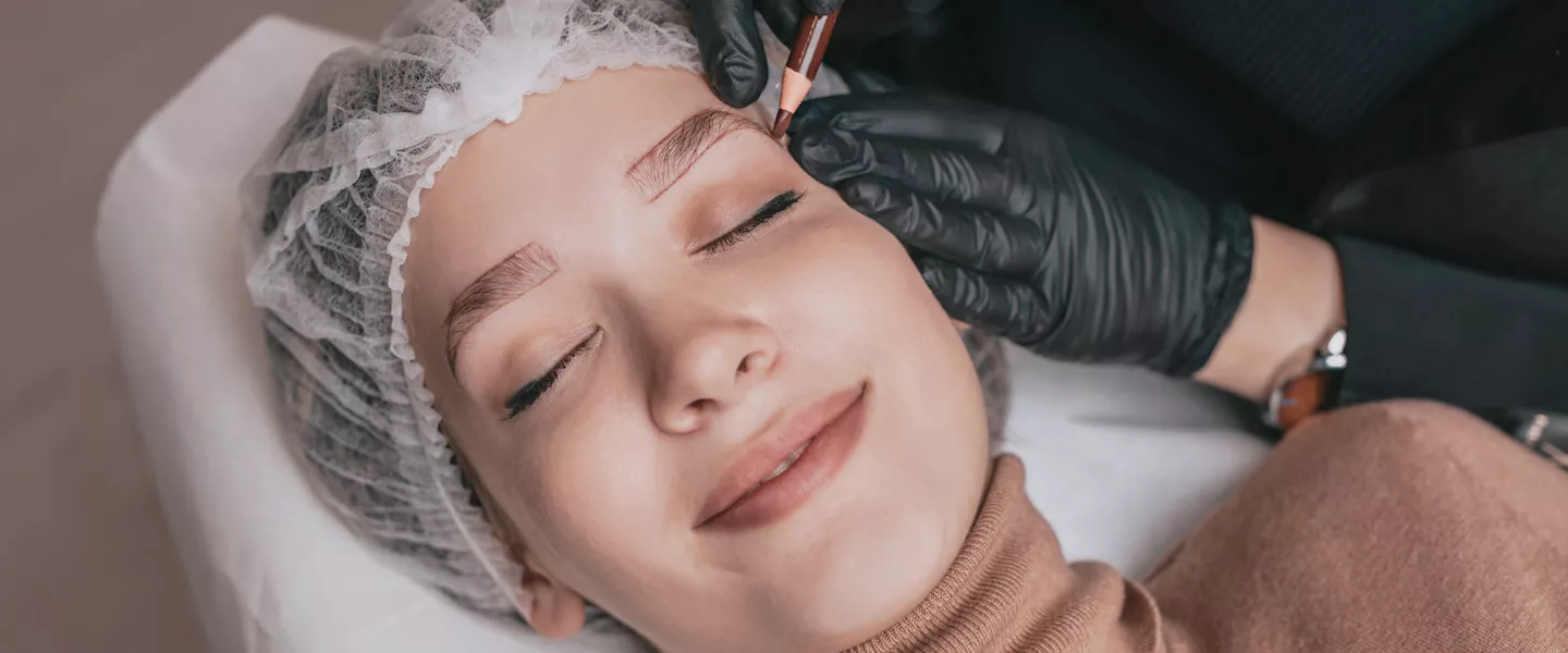 Woman getting prepared for Microblading